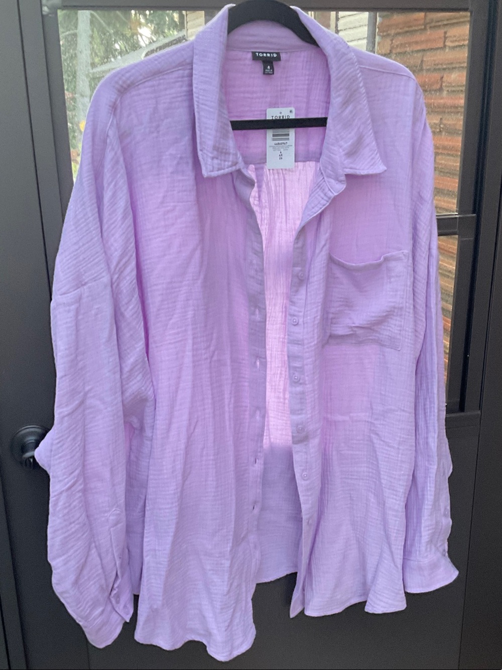 torrid Lavender Button-Down Gauze Shirt NWT
